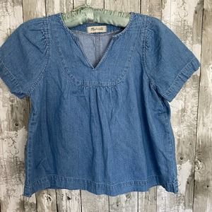 Denim Popover Swing Top XS